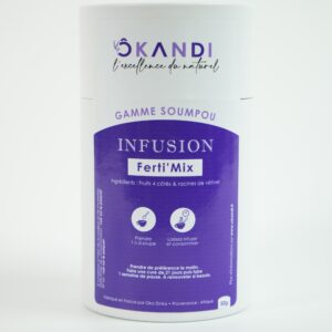 Infusion Fertimix, alliance du vétiver et du fruit des 4 côtés, pour le bien-être féminin et la vitalité naturelle.