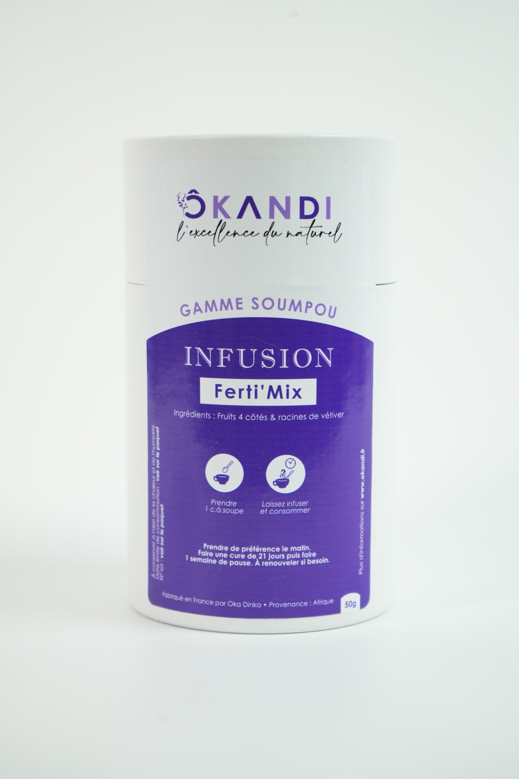 Infusion Fertimix, alliance du vétiver et du fruit des 4 côtés, pour le bien-être féminin et la vitalité naturelle.